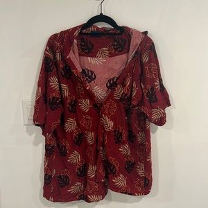 Button down with leaves